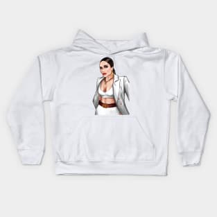 Business woman in white jacket Kids Hoodie